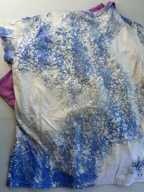 Lot of 8 Gildan XL Pre-Bleached Tie Dye T-Shirts - Purple Blue Black Blanks